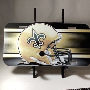 New Orleans Saints front license plate gold and black USED